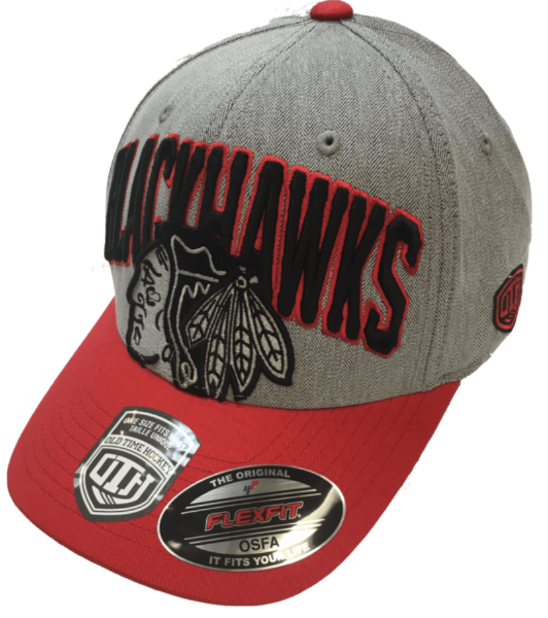 Men's NHL Chicago Blackhawks Chopper Old Time Hockey Structured Baseball Flexfit Hat - Pro Jersey Sports