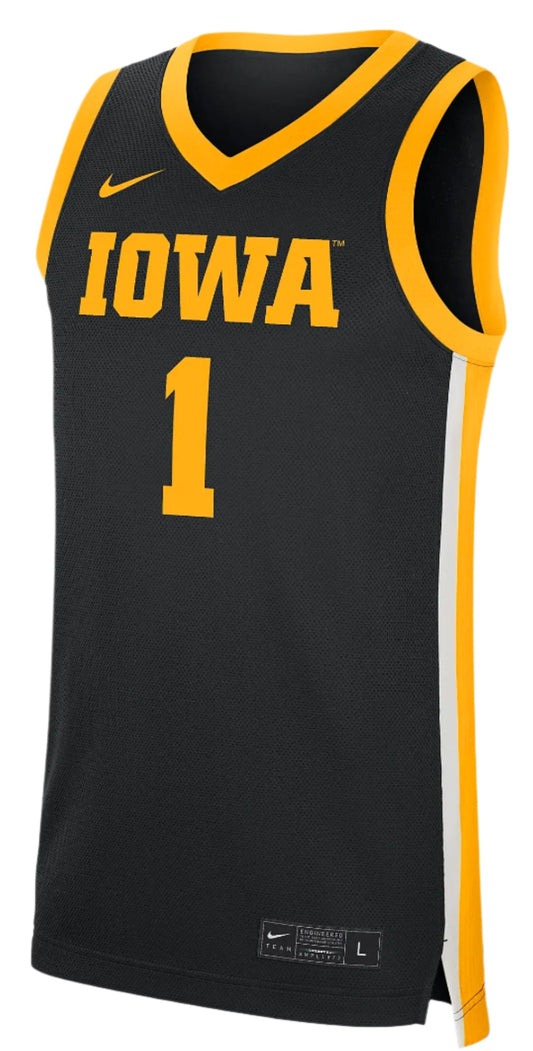 Men's NCAA Iowa Hawkeyes Black #1 Replica Basketball Jersey - Pro Jersey Sports
