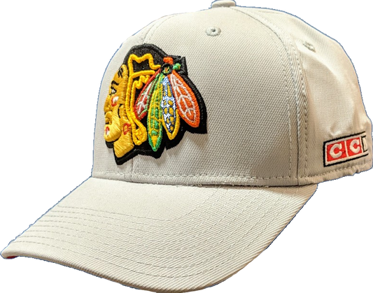 NHL Chicago Blackhawks CCM Current Structured Gray Flex Fit Hat