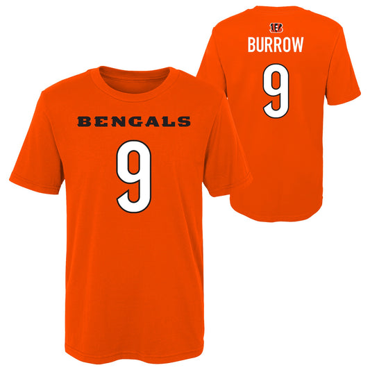 Youth Joe Burrow Cincinnati Bengals Alternate Orange Name & Number T-Shirt - Pro Jersey Sports