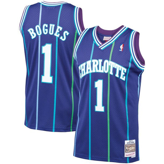 Youth Charlotte Hornets Muggsy Bogues Mitchell & Ness Purple 1994-95 Hardwood Classics Swingman Jersey - Pro Jersey Sports