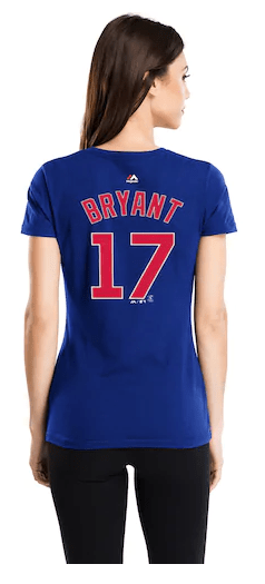 Women's Majestic Chicago Cubs Kris Bryant Name & Number Tee - Pro Jersey Sports