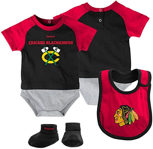 Reebok Chicago Blackhawks Newborn/Infant 3-Piece Creeper Set - Pro Jersey Sports