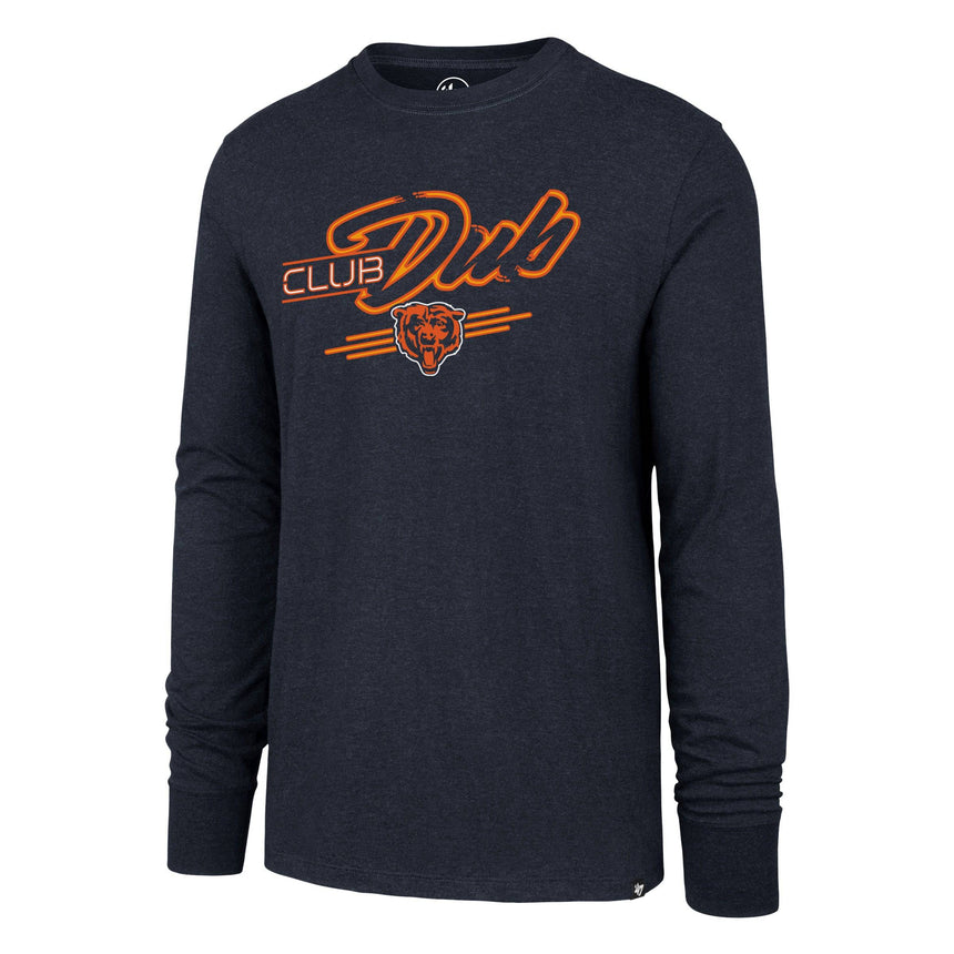 Men's Chicago Bears NFL "Club Dub" Navy Regional Club Long Sleeve Tee By ’47 Brand - Pro Jersey Sports