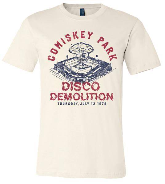 Men's Adult Comiskey Park Disco Demolition Soft Cream Short Sleeve Tee - Pro Jersey Sports