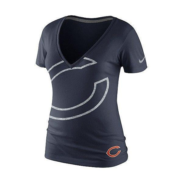 Women's Nike Chicago Bears Tri-blend Reverse Logo T-Shirt - Pro Jersey Sports