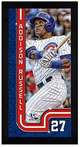 Chicago Cubs Addison Russell Pinstripe Miniframe- 13”x 6.75 - Pro Jersey Sports