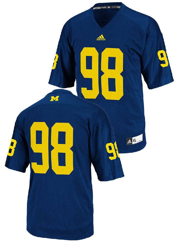adidas Michigan Wolverines #98 Blue Replica Performance Football Jersey - Pro Jersey Sports