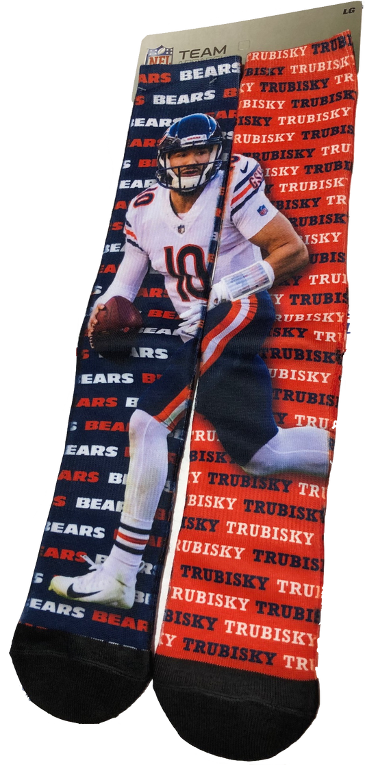 Chicago Bears Youth Mitch Trubisky "Say My Name" Socks by For Bare Feet
