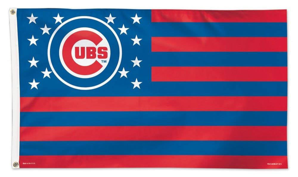 Chicago Cubs / Stars and Stripes Flag - Deluxe 3' X 5' - Pro Jersey Sports