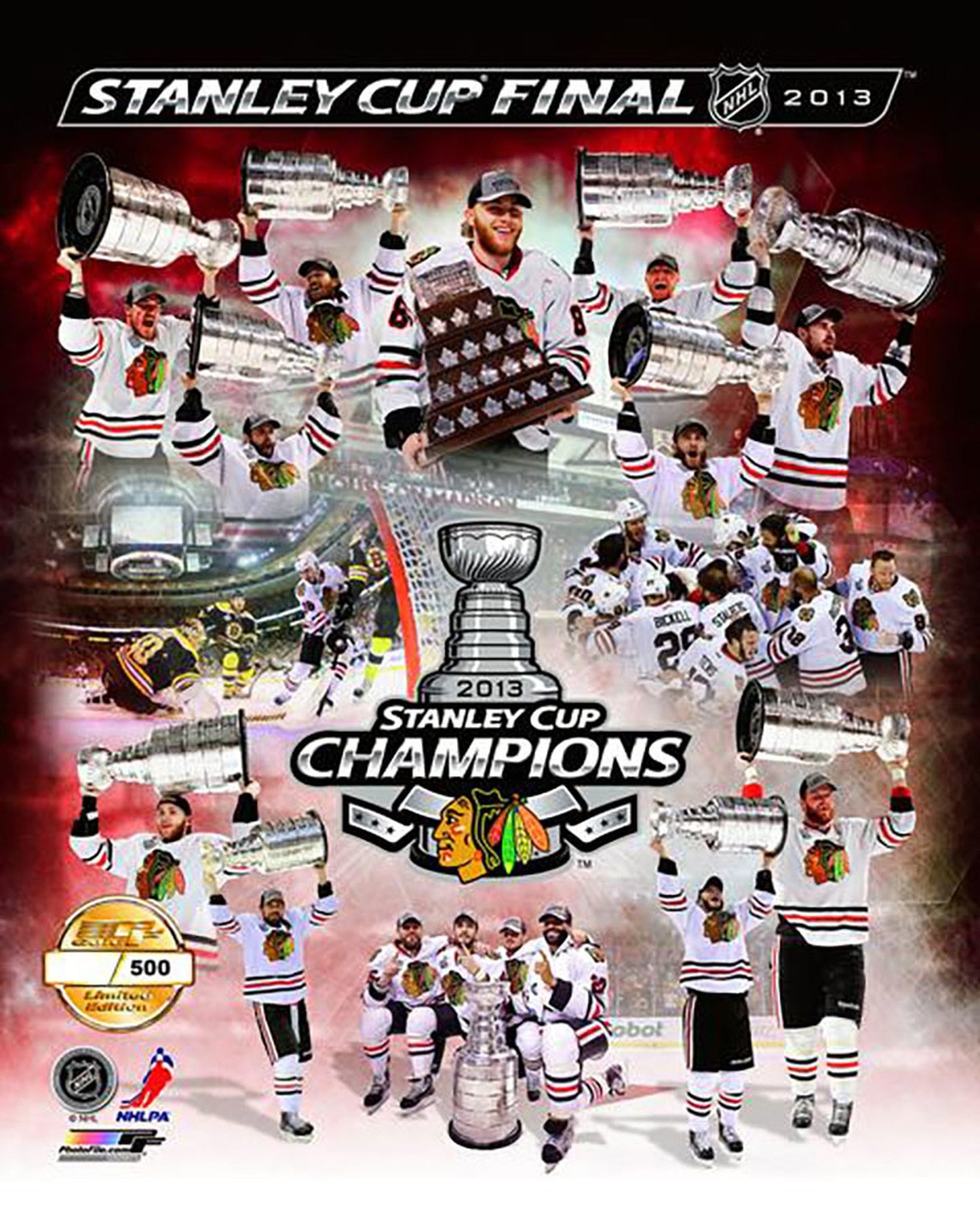 Chicago Blackhawks 2013 Stanley Cup Champions Limited Edition Numbered Composite Photo - Pro Jersey Sports