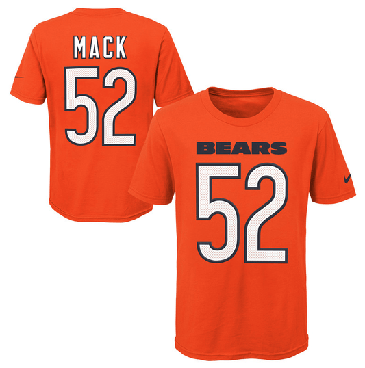 Youth Chicago Bears Khalil Mack Nike Orange Player Game Team Name & Number T-Shirt - Pro Jersey Sports