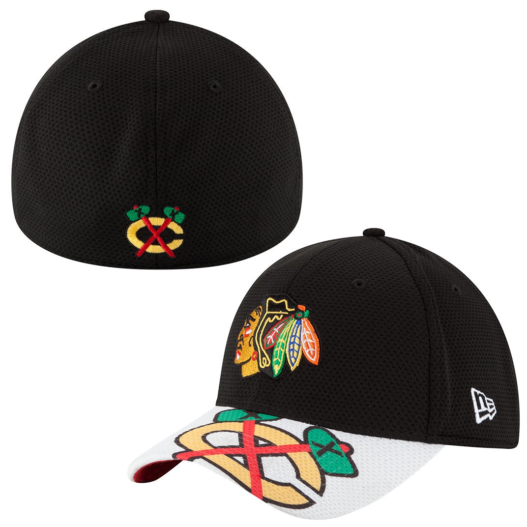 Toddler/Child New Era Chicago Blackhawks Logo Duel 39THIRTY Flex Fit Hat - Pro Jersey Sports