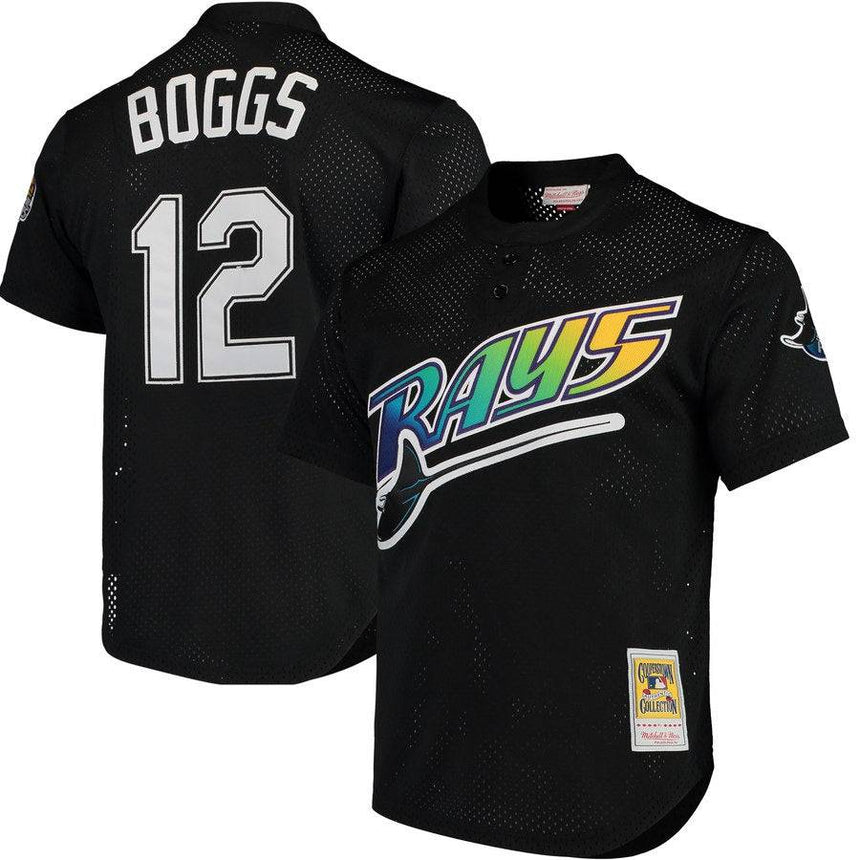 Men's Tampa Bay Devil Rays Wade Boggs Mitchell & Ness Black Cooperstown 1998 Mesh Batting Practice Jersey - Pro Jersey Sports