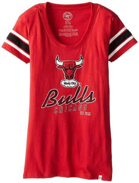 Womens Chicago Bulls Rebound Red Off Campus Scoop Neck Tee - Pro Jersey Sports