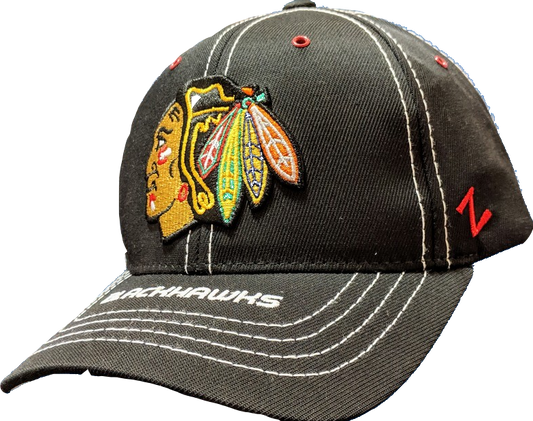 ZHats NHL Chicago Blackhawks Goal Line Adjustable Hat