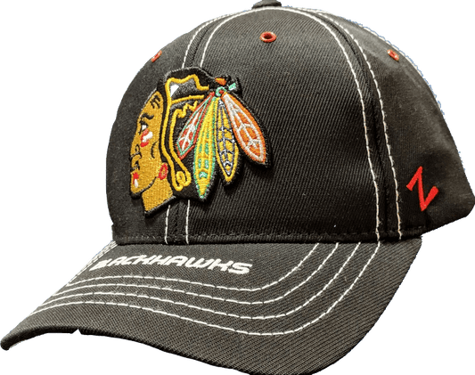 ZHats NHL Chicago Blackhawks Goal Line Adjustable Hat - Pro Jersey Sports