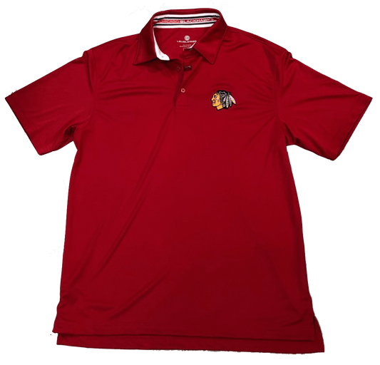 Chicago Blackhawks RPM Back Stripe Polo By Levelwear-Red - Pro Jersey Sports
