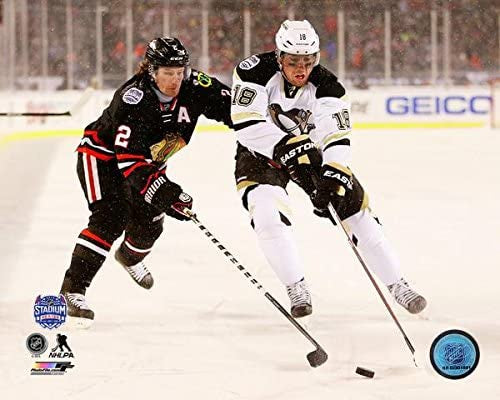 Duncan Keith Chicago Blackhawks & James Neal Pittsburgh Penguins 2014 NHL Stadium Series Action Photo
