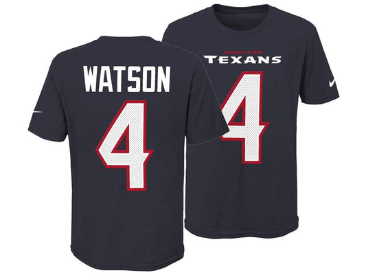 Youth Houston Texans Deshaun Watson Nike Navy Player Game Team Name & Number T-Shirt - Pro Jersey Sports