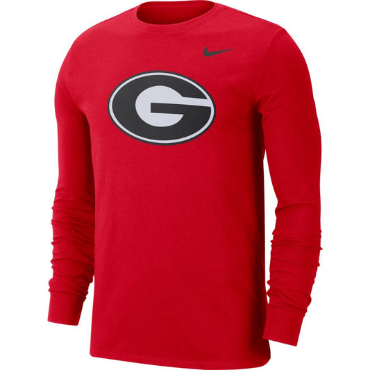 Men's Georgia Bulldogs Long Sleeve Red College Nike Dri-Fit Tee