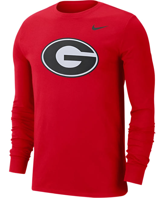 Men's Georgia Bulldogs Long Sleeve Red College Nike Dri-Fit Tee - Pro Jersey Sports