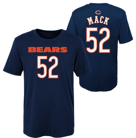 Youth Chicago Bears Khalil Mack Navy Mainliner Name & Number T-Shirt - Pro Jersey Sports