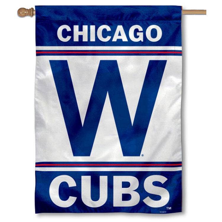 Chicago Cubs 2-Sided "W" Vertical 28X40 House Flag - Pro Jersey Sports