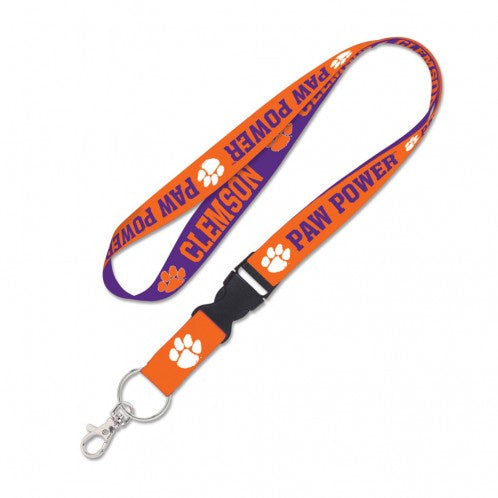 Clemson Tigers Double Sided Lanyard With Detachable Buckle By Wincraft - Pro Jersey Sports