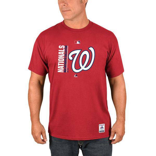 Men's MLB Washington Nationals Majestic Red Authentic Collection Team Icon T-Shirt - Pro Jersey Sports
