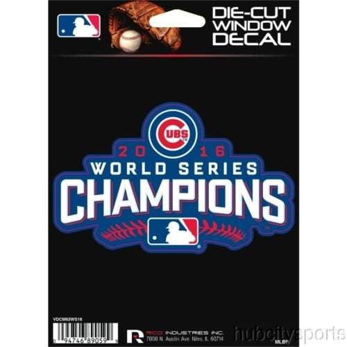 Chicago Cubs 2016 World Series Champions Rico Die-Cut Window Decal 5.5” x 3.5 “ - Pro Jersey Sports