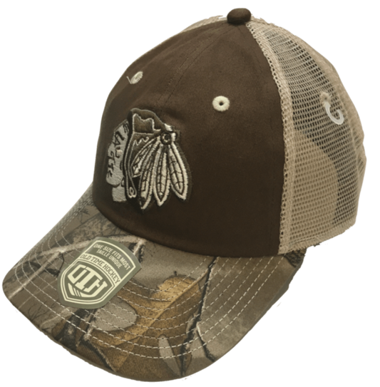 Chicago Blackhawks Ash Camouflage Adjustable Hat By Old Time Hockey - Pro Jersey Sports