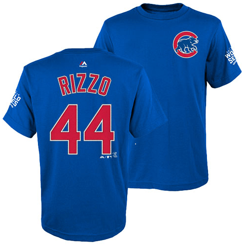 MLB Chicago Cubs Youth Anthony Rizzo 2016 World Series Name and Number T-Shirt - Pro Jersey Sports