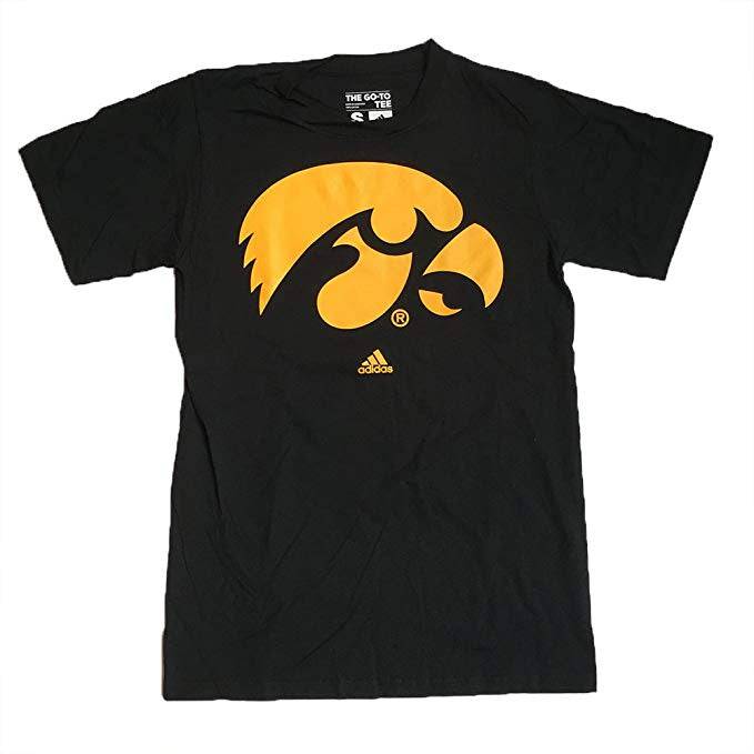 Mens NCAA adidas Iowa Hawkeyes Adult Logo Go-to Tee - Pro Jersey Sports