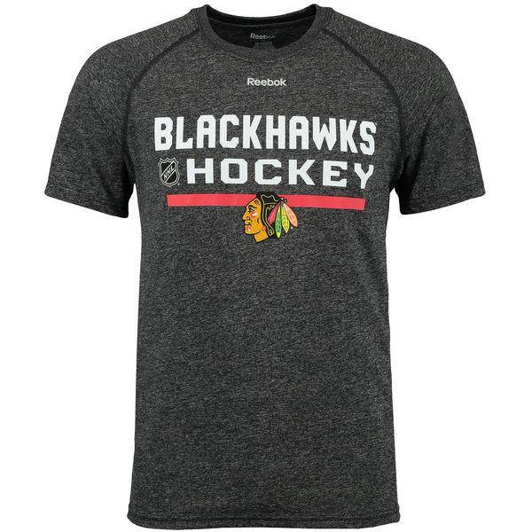 Men's Chicago Blackhawks Reebok Black Center Ice Locker Room Supremium Performance T-Shirt - Pro Jersey Sports