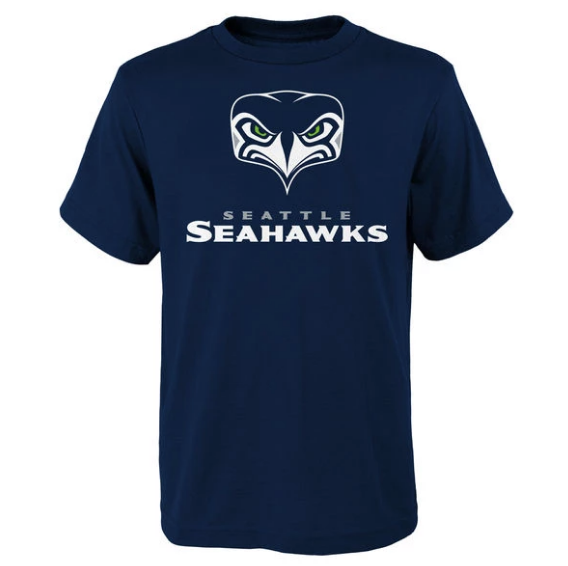 Youth Navy Seattle Seahawks Navy Alternate Team Logo Gear T-Shirt - Pro Jersey Sports