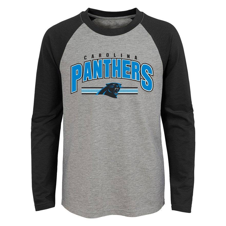 Youth Carolina Panthers NFL Audible Raglan Long Sleeve Tee - Pro Jersey Sports