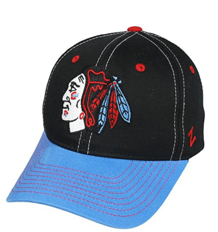Chicago Blackhawks NHL Staple Flag Colors Adjustable Snapback Hat By Zephyr - Pro Jersey Sports