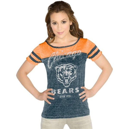 Women's Chicago Bears All-Star Tri-Blend Slim Fit Burnout T-Shirt