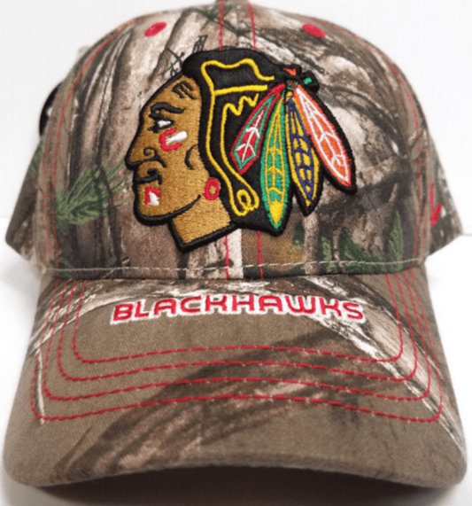 NHL Chicago Blackhawks Zephyr Cap Adjustable Stix Realtree Camo Adjustable Hat - Pro Jersey Sports