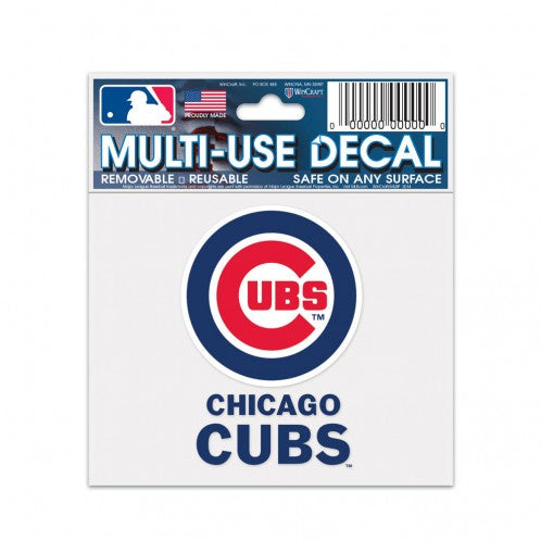 Chicago Cubs Primary Logo And Script 3X4 Multi Use Decal - Pro Jersey Sports