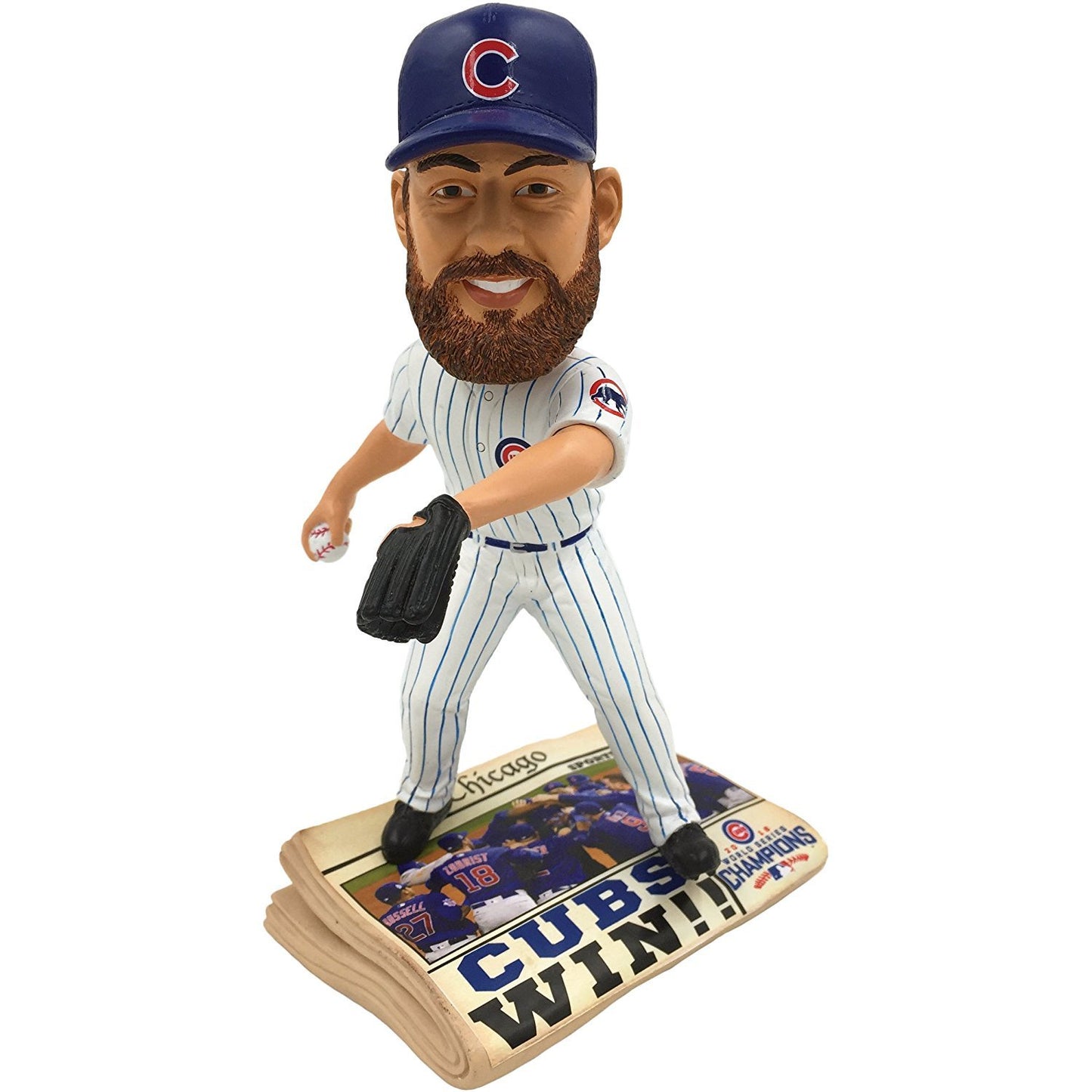 Chicago Cubs Jake Arrieta 2016 World Series Champion Newspaper Bobblehead - Pro Jersey Sports
