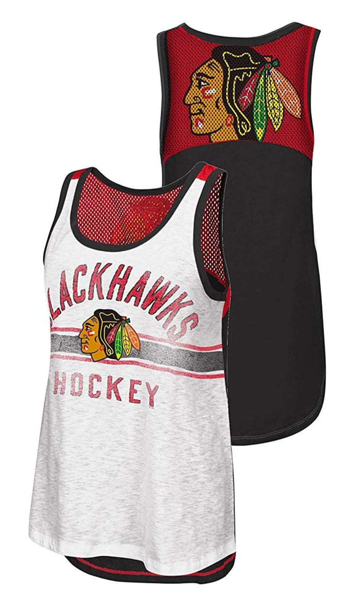 Women's Chicago Blackhawks In the Stands Mesh Back Tank Top - Pro Jersey Sports