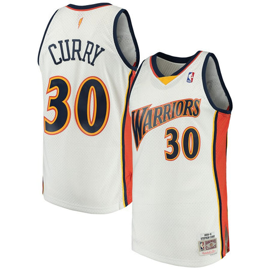 Men's Stephen Curry Golden State Warriors White 2009-2010 Hardwood Classics Mitchell & Ness Swingman Jersey - Pro Jersey Sports