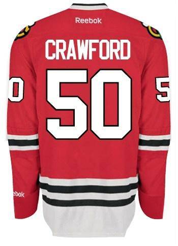 Mens Chicago Blackhawks Corey Crawford Edge 2 Authentic Home Jersey by Reebok - Pro Jersey Sports