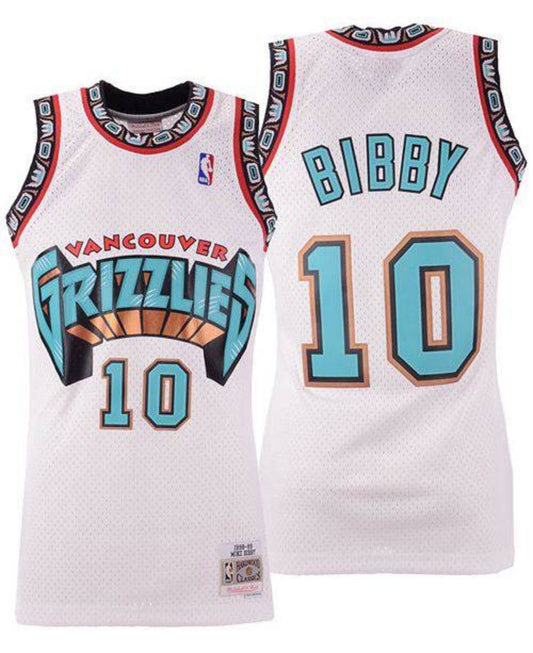 Men's Vancouver Grizzlies Mike Bibby Mitchell & Ness White Hardwood Classics Swingman Jersey - Pro Jersey Sports