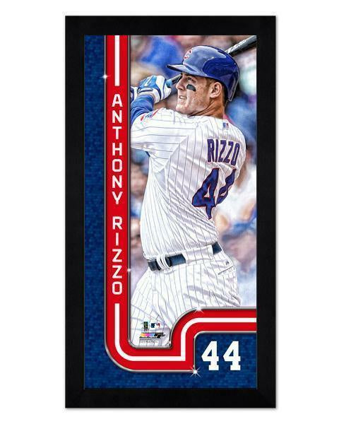 Chicago Cubs Anthony Rizzo Pinstripe Miniframe- 13”x 6.75 - Pro Jersey Sports
