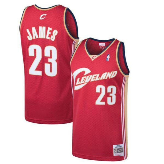 Mens Cleveland Cavaliers LeBron James Mitchell & Ness Wine 2003-04 Hardwood Classics Swingman Jersey - Pro Jersey Sports