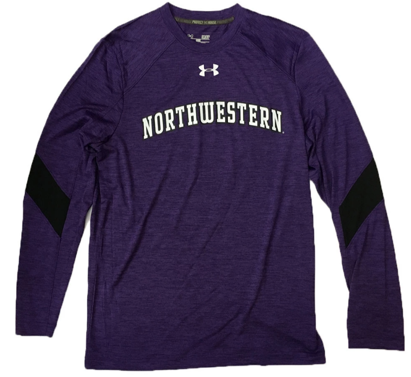 Men's Under Armour Northwestern Wildcats Sideline Training HeatGear Purple Long Sleeve T-Shirt - Pro Jersey Sports
