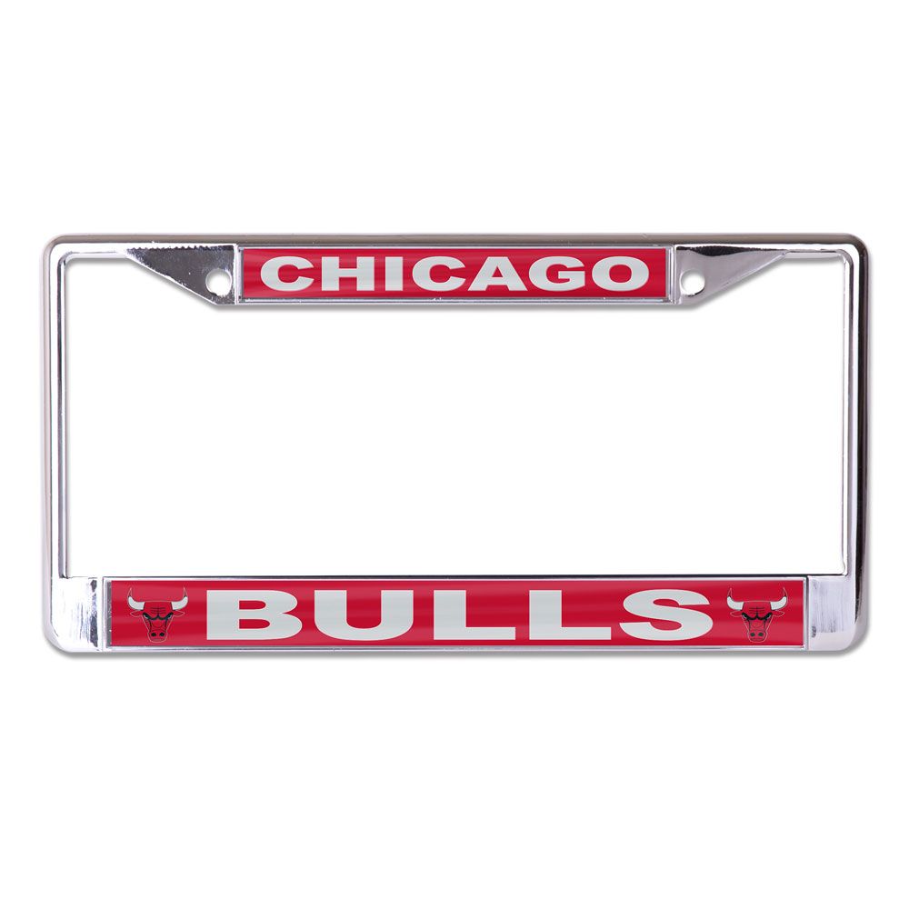 NBA Chicago Bulls Chrome Crystal Cut License Plate Frame - Pro Jersey Sports